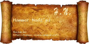 Hammer Noémi névjegykártya
